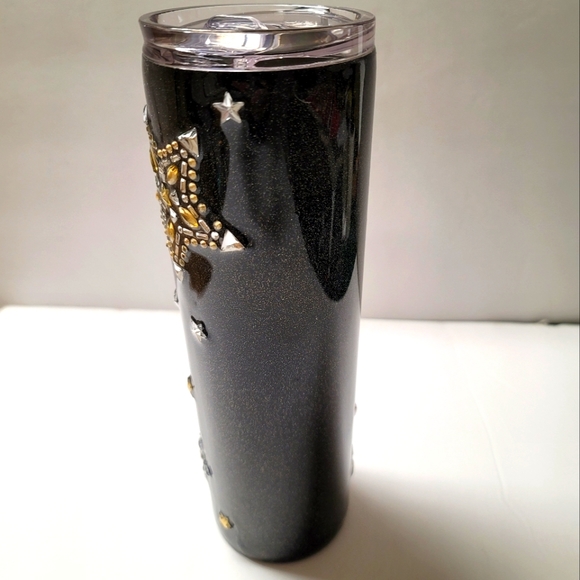 Handmade Black Sparkly Star Tumbler - Picture 6 of 10